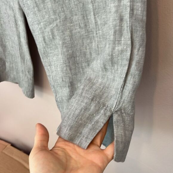 J Jill 100% Linen Pull on Elastic Waist Crop Ankle Pant Womens Small Petite Gray - Picture 4 of 10